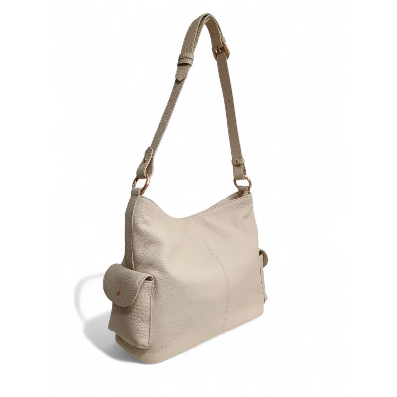 POURCHET Sac besace à poches REPORTER beige dos