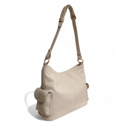 POURCHET Sac besace à poches REPORTER beige dos