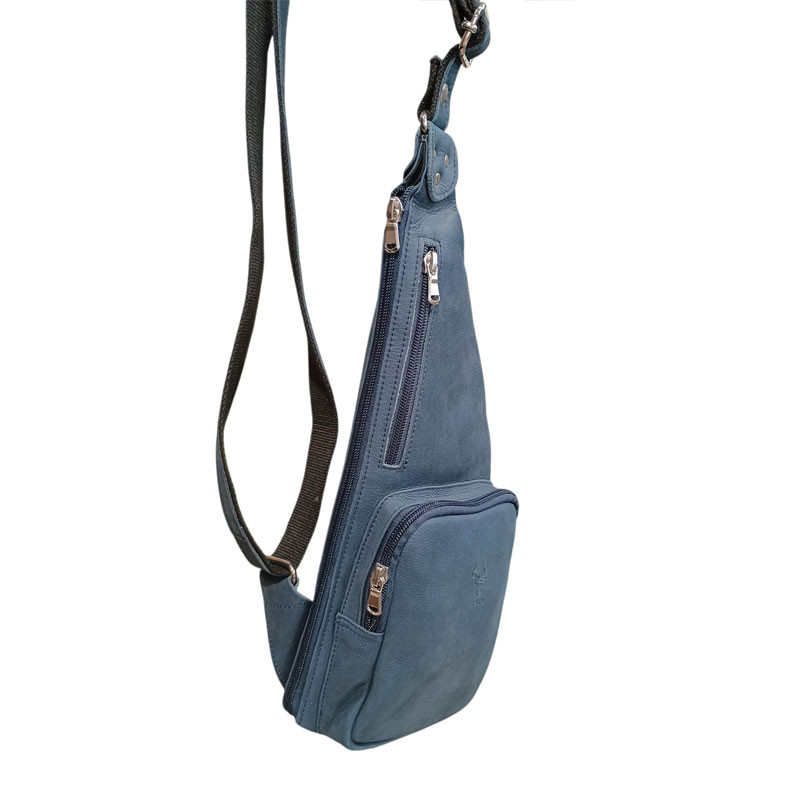 Sac holster Vintage Homme Bleu FRANDi 655 coté