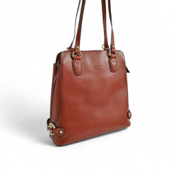 Sac a dos transformable épaule pour dame cuir KATANA 82612 cognac face