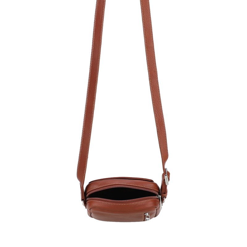 Arthur aston sac homme 2528-05 cognac ouvert