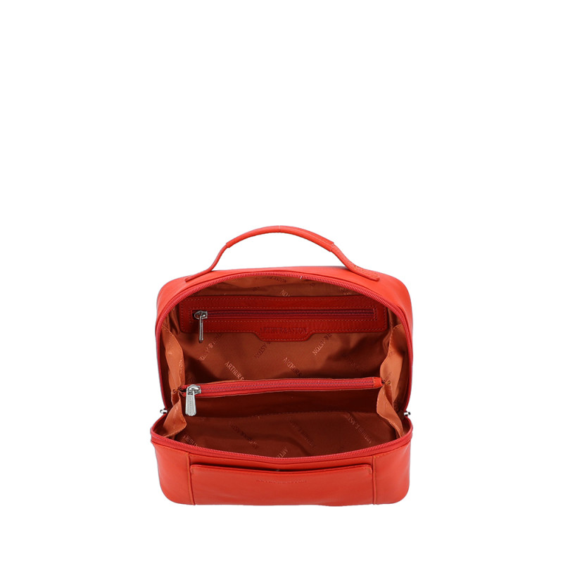 Petit vanity de voyage Arthur et Aston ligne ANGE 2528-17 orange photo ouvert