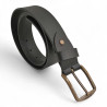 Ceinture mixte cuir brut Made in France marron 2