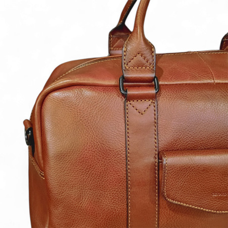 Gérard Henon Sac de voyage cabine marron détail