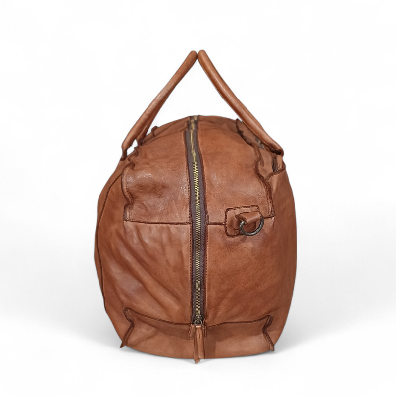 HAROLDS Sac de voyage cuir marron coté2