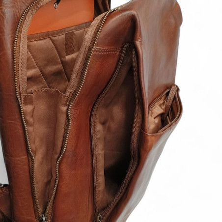 Bear Design sac à dos MATHIS cognac poches latérales