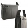 sac besace cuir grainé noir detail