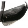 sac besace cuir grainé noir detail