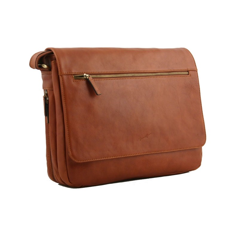 Sac besace ordinateur G. Hénon 5273 marron face