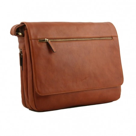 Sac besace ordinateur G. Hénon 5273 marron face