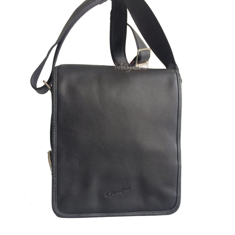Sac besace rabat long G.Hénon 8151 noir face