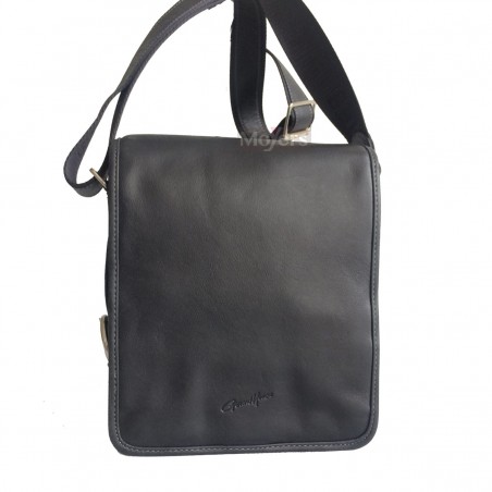 Sac besace rabat long G.Hénon 8151 noir face