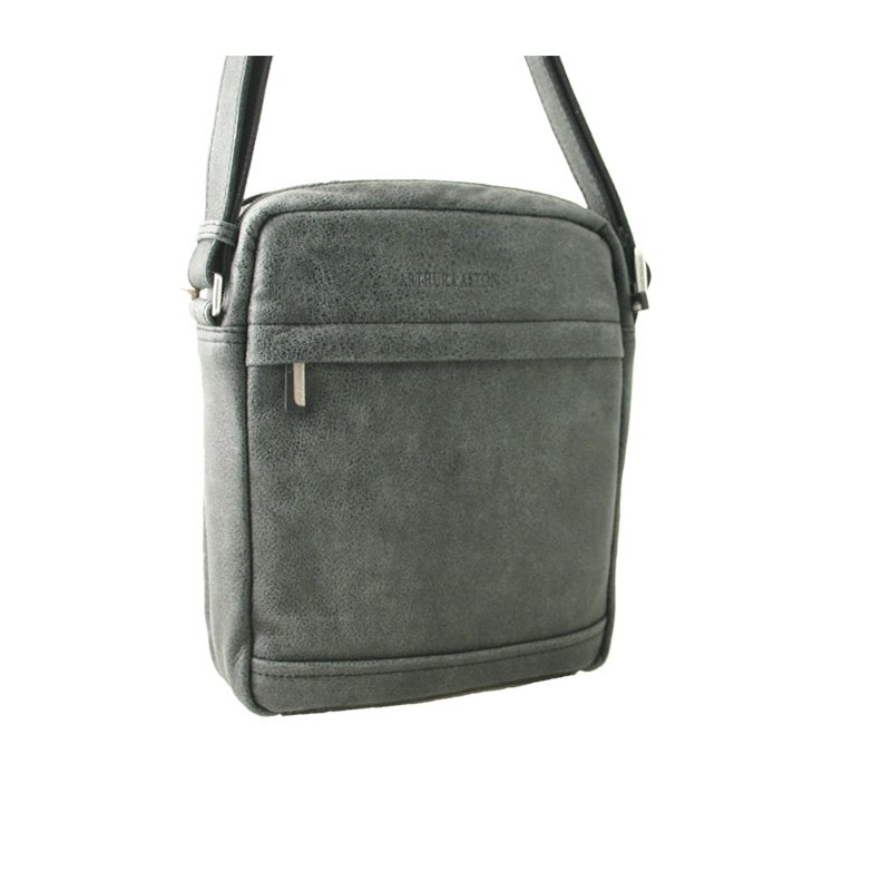 Sacoche bandoulière homme en cuir vieilli noir