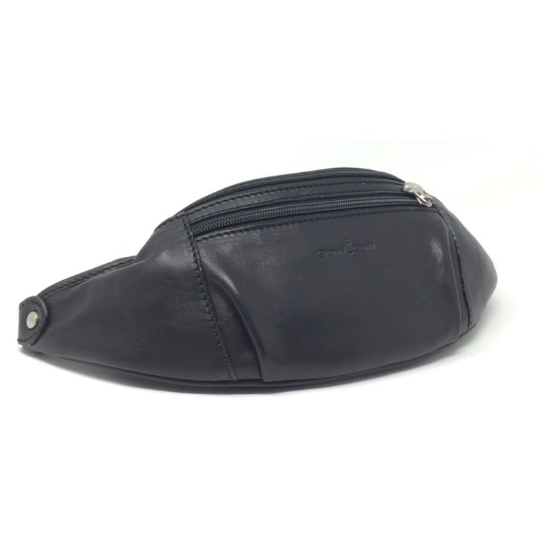 GIANNI CONTI Sac banane en cuir noir