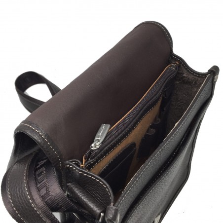 Sac homme à rabat long Gérard HENON 2951 GOLF marron foncé intérieur