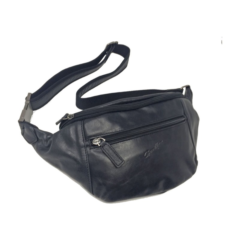 Gérard Henon Sac banane en cuir 81000 noir face