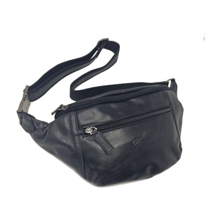 Gérard Henon Sac banane en cuir 81000 noir face