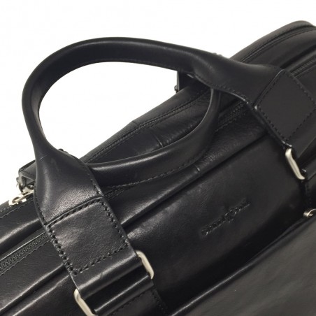 G.CONTI grand porte doc medical cuir noir detail