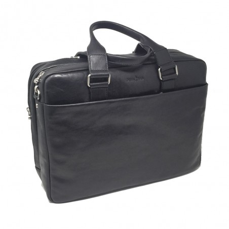 G.CONTI grand porte doc medical cuir noir face
