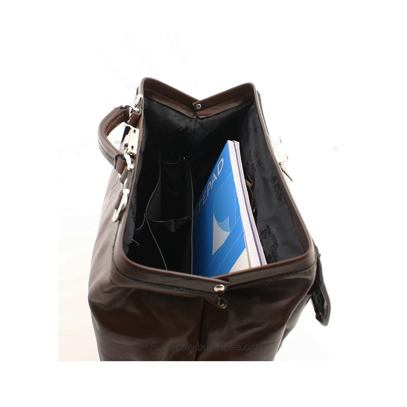 MUTSAERS - Serviette en cuir pour médecin 41cm  avec poches