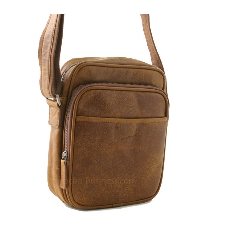 sac homme Henon Outland 8353 marron fauve face