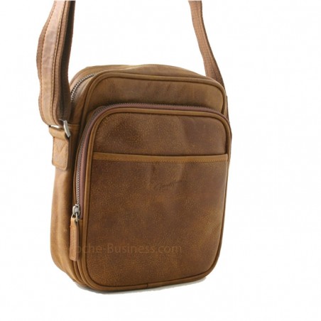 sac homme Henon Outland 8353 marron fauve face