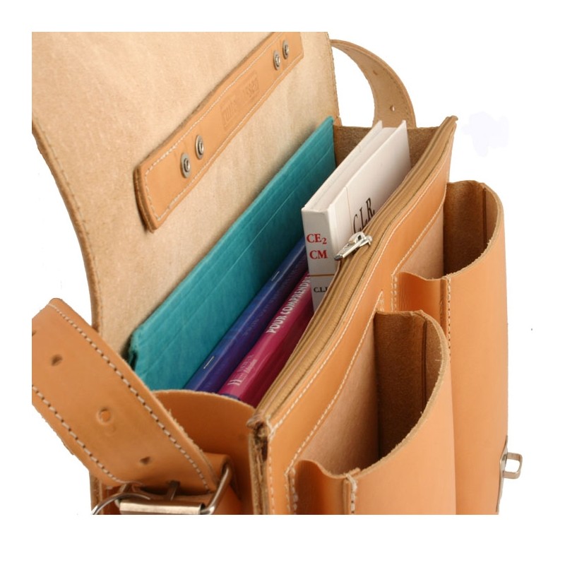 Cartable RUITER en cuir naturel