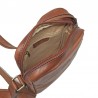 G. HENON Sac homme bandoulière VERONE marron ouvert