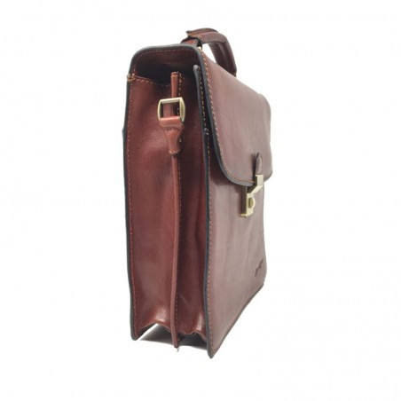 Gérard HENON sac homme cuir à poignée 8813 EXECUTIVE marron côté