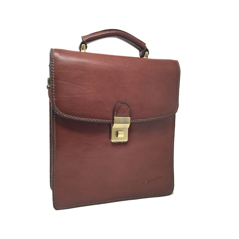 Gérard HENON sac homme cuir à poignée 8813 EXECUTIVE marron face