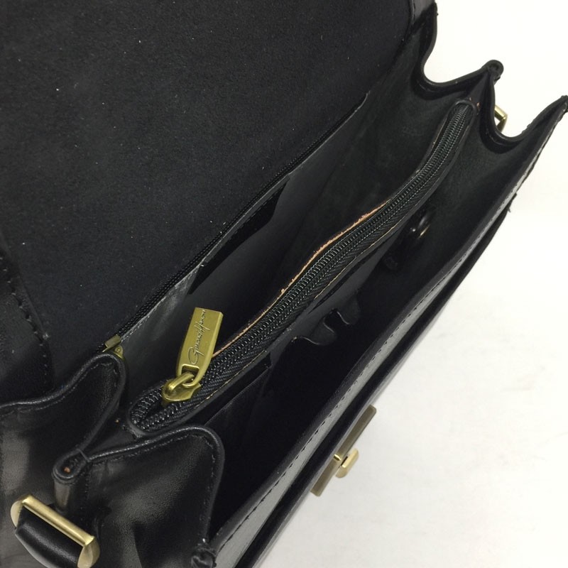 Gérard HENON sac homme cuir à poignée 8813 EXECUTIVE noir ouvert