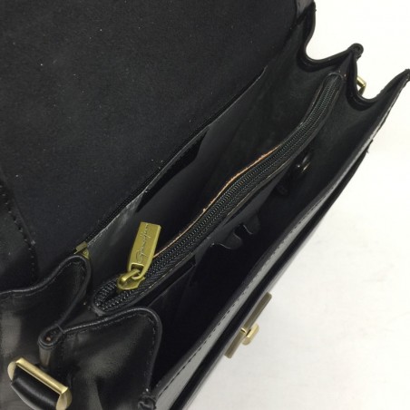 Gérard HENON sac homme cuir à poignée 8813 EXECUTIVE noir ouvert