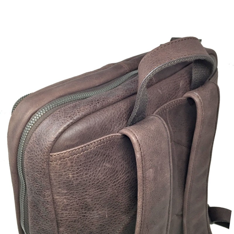 HENON sac à dos PC17" VINTAGE 7166 marron foncé dos