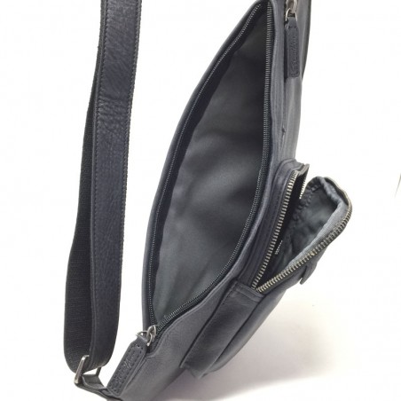 GERARD HENON Sacoche monobretelle 7158 VINTAGE noir ouvert