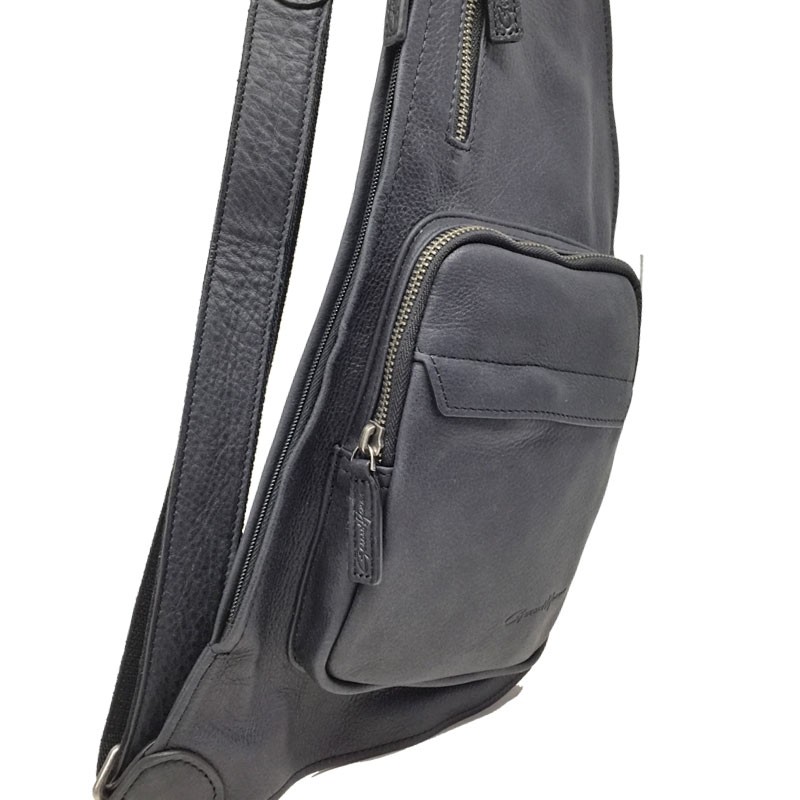 GERARD HENON Sacoche monobretelle 7158 VINTAGE noir poche avant