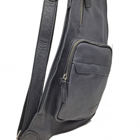 GERARD HENON Sacoche monobretelle 7158 VINTAGE noir poche avant