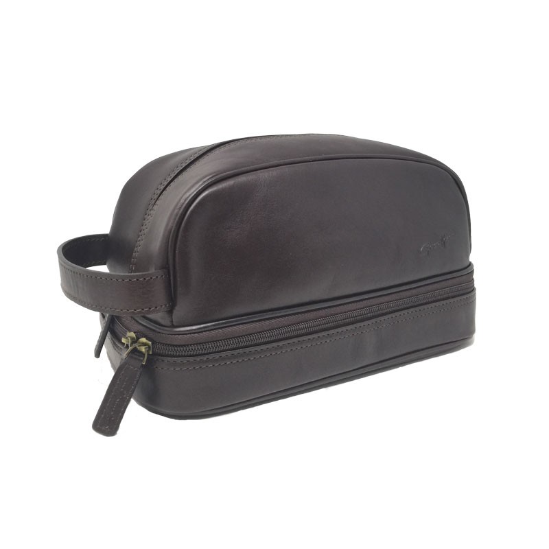 Trousse de toilette Gérard Henon 5104 Renaissance marron chocolat face