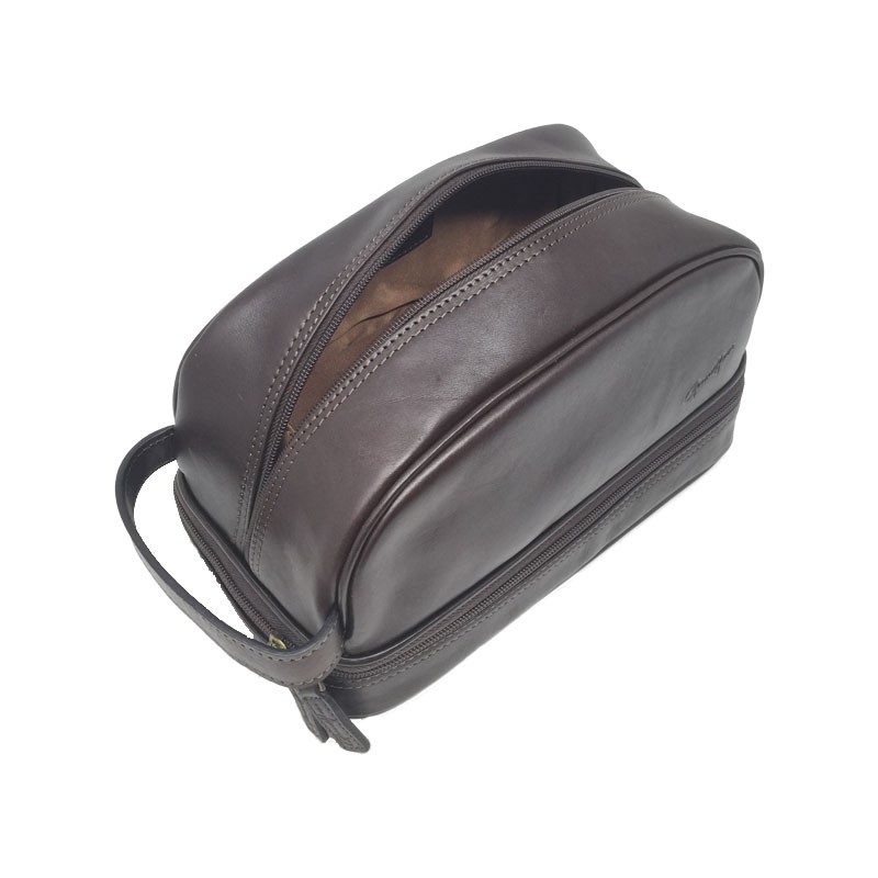 Trousse de toilette Gérard Henon 5104 Renaissance marron chocolat dessus