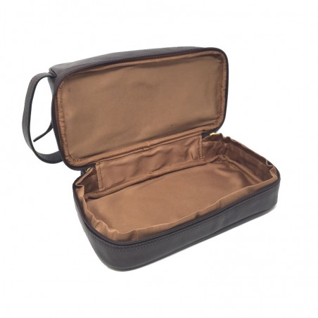 Trousse de toilette Gérard Henon 5104 Renaissance marron chocolat ouverte