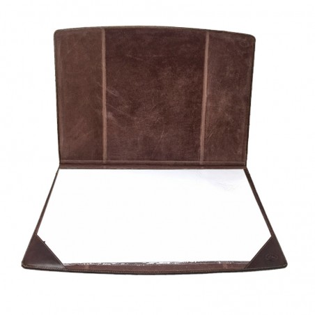 sous main cuir tony perotti brown ouvert b1345