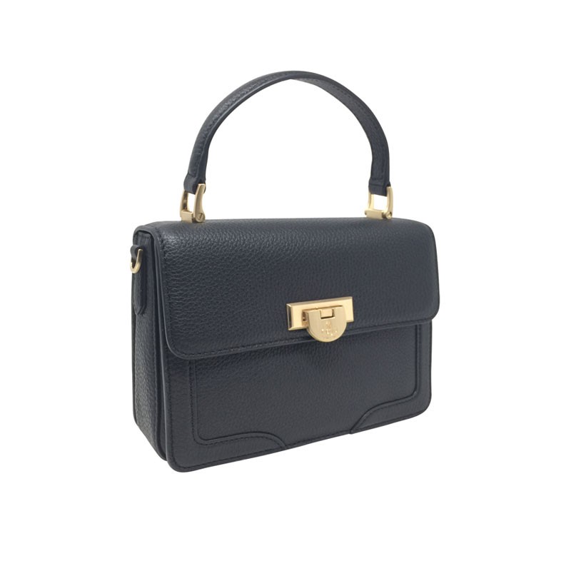 sac pourchet Auteuil noir porté main  vue face