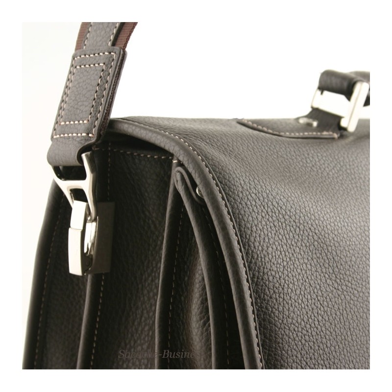 Large serviette noir 3 soufflets G.HENON 2928 détail