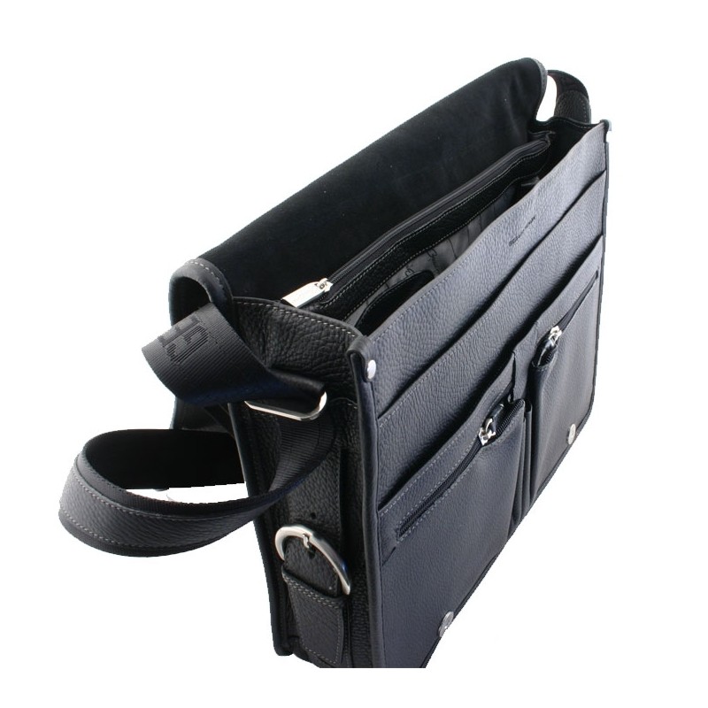 Sac messenger Henon 2960 noir ouvert