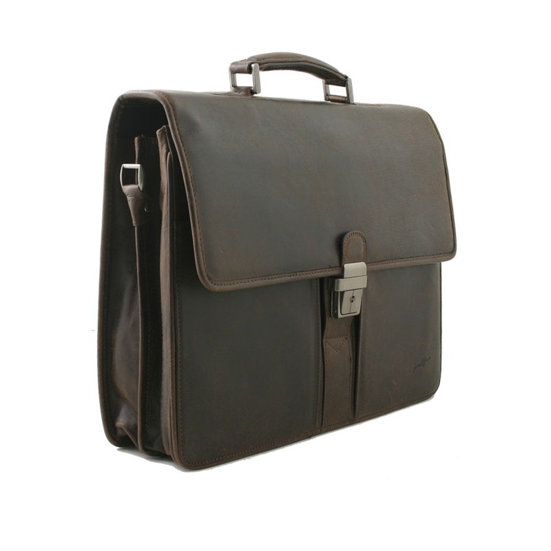 Cartable 2 compartiments Outland 8326 marron foncé face