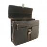 Cartable 2 compartiments Outland 8326 marron foncé avant ouvert