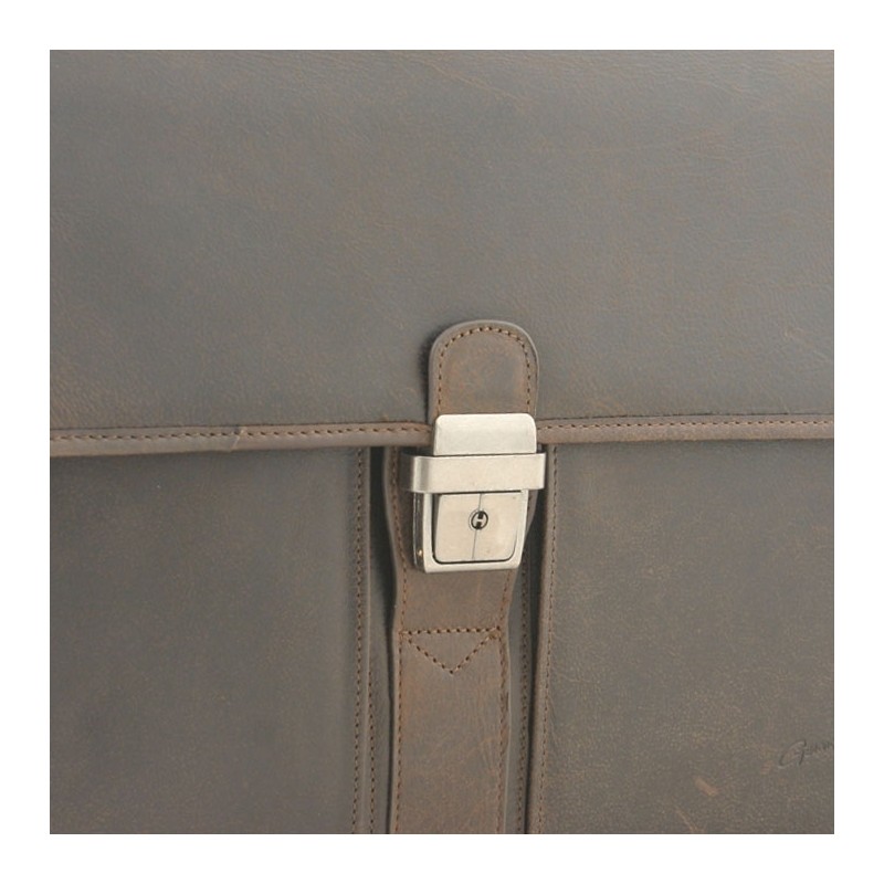 Cartable 2 compartiments Outland 8326 marron foncé détail