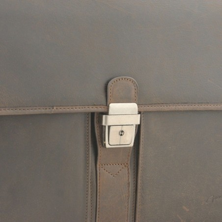 Cartable 2 compartiments Outland 8326 marron foncé détail