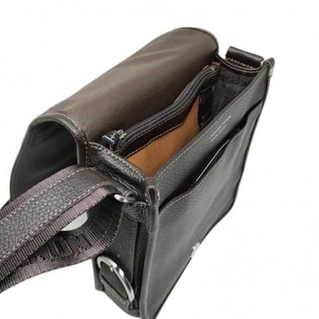 Sac homme à rabat long Gérard HENON 2951 GOLF marron foncé dessus