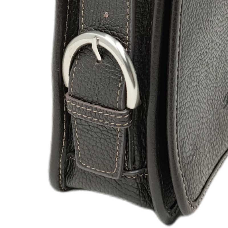 Sac homme à rabat long Gérard HENON 2951 GOLF marron foncé détail
