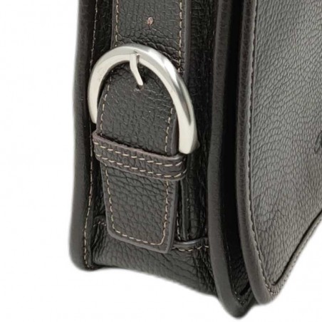 Sac homme à rabat long Gérard HENON 2951 GOLF marron foncé détail